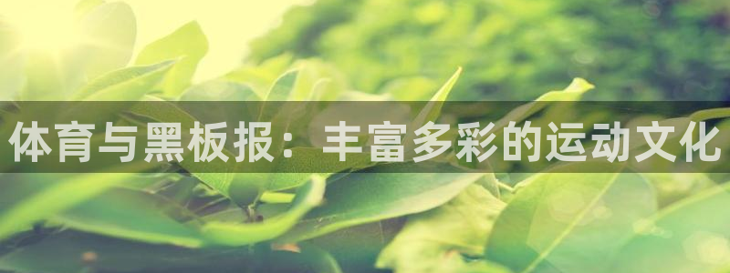 k1体育app下载：体育与黑板报：丰富多彩的运动文化